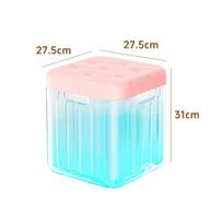 Children's Toy Storage Bench with Transparent Large Capacity for Plush Dolls and Cloth Bags 27.5*27.5*31cm žolės žalia spalva