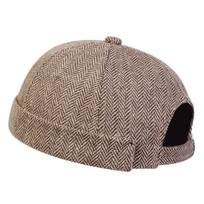 Men Women Casual Docker Cap, Autumn Winter Warm Windproof  Adjustable Outdoor Brimless Hat chaki