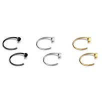 2/10pcs 20G Fake Nose Rings for Women Men,316L Stainless Steel Clip On Lip Rings Labret Ring Nose Piercing Jewelry 18G-1.0mm-6mm