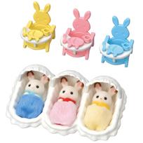 Sylvanian Families DollFurniture Set Chocolat Rabbit Triplet Care Se-204 ST Mark Certification 3 Years Up Toy Dollhouse EPOCH pink