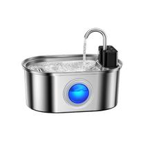 ROJECO Wireless Stainless Steel Cat Water Fountain Filters Smart Sensor Pet Dog Water Dispenser for Cat Drinking Fountain 4000mA No plug gray