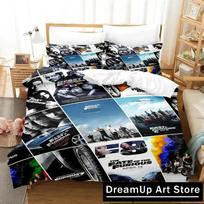 3D Print Fast and Furious Bedding Set Cute Quilt Cover Bed Cover With Pillowcase Twin Single Queen King Size Boys Adult Home 140*200cm/55x79in Single/Twin 3pcs