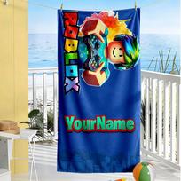 Roblox Personalized Name Beach Towel Super Soft & Absorbent Suitable for Swimming Gym Camping Yoga Vacation 70cmx140cm(27x55inch)