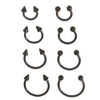 Versatile Alloy Lip Nose Ear Rings Set Sturdy Construction Featuring C Bar and Horseshoe for Fashion Wear