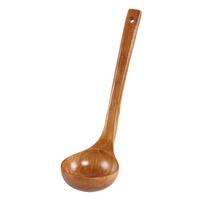 Natūralaus medžio sriubos šaukštas Sriubos samtis Ilga rankena Sriubai, kavai, salotoms, desertams, užkandžiams Medium straight spoon brown