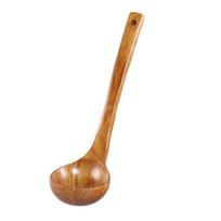 Natūralaus medžio sriubos šaukštas Sriubos samtis Ilga rankena Sriubai, kavai, salotoms, desertams, užkandžiams Large straight spoon