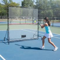 Tennis Rebounder Net Foldable Freestanding Training Backboard white