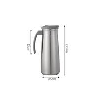 Stainless Steel Pitcher with Lid Brushed Jug Handle Easy to Clean for Hotel 1300ML