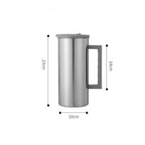 Stainless Steel Pitcher with Lid Brushed Jug Handle Easy to Clean for Hotel 1600ML