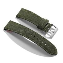 Sailcloth Nylon Watch Strap 20mm 22mm for Seiko for Omega Band Waterproof Fabric Watchband Quick Release Wristbelt for Women Men 22mm&Rose Buckle žalia