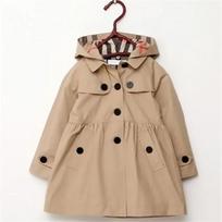 Girls Windbreaker Jackets Clothes Outerwear Autumn Kids Clothing Children Fashion Khaki Hooded Trench Coat Jacket Girl 150cm chaki