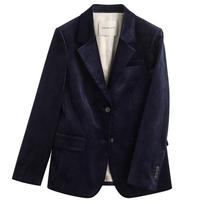 Švarkas moterims, Mėlyna, Corduroy blazer