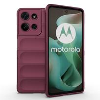 Minkštas, malonus liesti, lankstus silikoninis dėklas Motorola Edge 60 Fusion, apsauginis dangtelis, atsparus smūgiams, Fundas Coque Motorola Edge 60 Fusion tamsiai violetine spalva