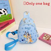 Single Shoulder Bluey Crossbody Chest Bag Kids Cute Coin Purse Cartoon Gift mėlyna
