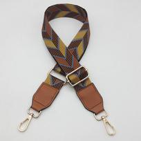 Adjustable Crossbody Strap: Colorful Leaf Design with Load-Reducing Pendant Gunmetal Hardware black
