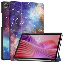 Planšetinio kompiuterio dėklas, skirtas Lenovo Tab One Tab K9 TB305FU, trijų dalių planšetinio kompiuterio dėklas su stoveliu, daugiafunkcis folio tipo dangtelis raudona