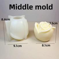 Didelis Vidutinis 8-15cm Bijūno Žvakės Silikoninė Forma Bijūno Torto Šokolado Silikoninė Forma Rožės Žiedo Muilo Silikoninė Forma Kalėdinė Dovana white