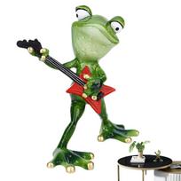 Varlės Ornamentas Mielas Animacinis Varlės Statulėlė Lauko Aksesuaras Figūrėlė Dervinė Gitara Smuikas Lauko Dekoras Laikanti Muzikos Instrumentą beige