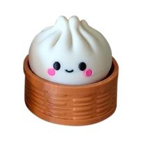3D spausdintas koldūno streso malšinimo žaisliukas raktų pakabukas Clicker mygtukas Keycap Naujovė Stalo Fidget įrenginys nerimui ir susikaupimui L balta