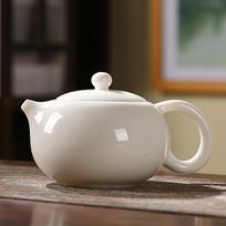 Teapot Suet Jade Porlain Large Capacity Xishi Pot One Person Household ramic Tea Chinese Handmade Single Pot white