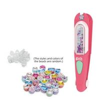 Hair Beading Machine Kit Hair Styling Tool Toys with Reusable Shining Diamonds Pretend Play Dress Up Hair Jewels for Girls Gifts