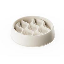 Paw Print Slow Feeder Bowls for Dogs, cat Non-Spill Pet Food Water Dish, Easy Clean, Digestive Health, Dual-Use Prevents Choking white
