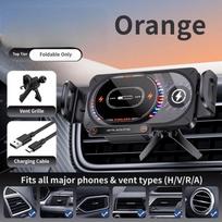15W Fast Wireless Car Charger Mount Auto Sensor Clamp Dual Coil for Samsung Z Fold Huawei & Large Screen Smartphones Air Vent Dashboard Stand mėlyna