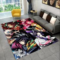 Animacinis Demonų Žudikas Anime Kamado Nezuko Tanjirou Kilimas Kilimas Žaidimų Kambariui Miegamajam Svetainei Sofai Namams, vaikiškas Neslystantis Grindų Kilimėlis 80x120cm black