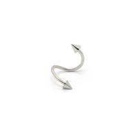 Stainless Steel S-Shaped Double-Ended Lip, Eyebrow, and Nose Stud Spiral Piercing Jewelry white