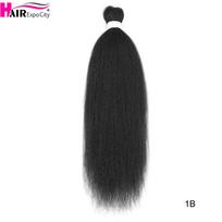 Vixen Braids Hair 26 inch Synthetic Straight Bulk Hair kanekalon Low Temperature Fiber Kinky Straight Crochet Hair Extensions 26inches black