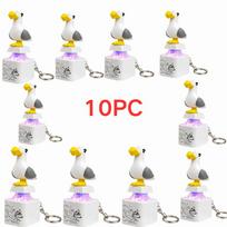 Portable Seagull Fidget Clicker Toy Luminous Sound Key Chain Stress Relief Ornament Novelty Gift For Friends* white