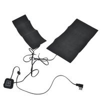 5V 2A USB Electric Heated Jacket Heating Pad Adjustable Temperature 2 in 1 Kit black