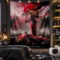 Wall Hanging Tapestry Lewis Hamilton Print Cloth for Living Room Bedroom Home Decor 100cmx150cm gray