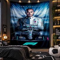 Wall Hanging Tapestry Lewis Hamilton Print Cloth for Living Room Bedroom Home Decor 150cmx200cm