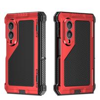 For Samsung Z Fold 8 Z Fold 8 Ultra Metal Magnetic Case Aluminum Bumper Heavy Duty Shockproof Silicone Cover with Screen Protect Case & Screen Protector&Galaxy Z Fold 8 raudona