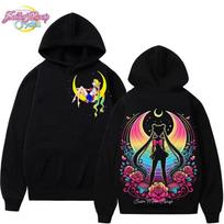 2026 Naujas Sailor Moon Neoninis Meninis Spausdintas Gobtuvukas Palaidinė Vyriška ir Moteriška Gobtuvas Vyriški Viršutiniai Drabužiai Sportinis Gobtuvas Harajuku Y2K Gobtuvas 3XL black