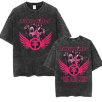Band Tokio Hotel Arena Tour 2026 Vintage Washed T-shirts Men's Clothing Harajuku Hip Hop T Shirt Casual Cotton Oversized T-shirt XL black