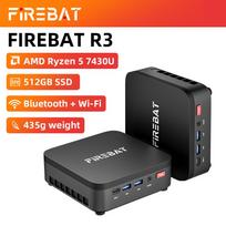 FIREBAT R3 Mini PC New AMD Ryzen 5 7430U 16GB LPDDR4 RAM 512GB SSD Wi-Fi 6 BT5.2 USB 3.0 Window11 Gaming Desktop Mini Computer