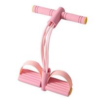 6 vamzdelių pedalinė pasipriešinimo juosta, daugiafunkcinė įtempimo virvė, elastingas jogos pedalinis traukiklis, kūno tempimo treniruoklis, namų sporto salės treniruočių įranga rožinė