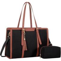 European And American Women'S Laptop Handbag 17-Inch Leather Clutch Bag Business Travel Leisure Bag brown