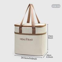 Portable lunch bag food insulated box Waterproof shoulder strap insulated box, hand-held lunch box bag, fresh aluminumA-DH beige