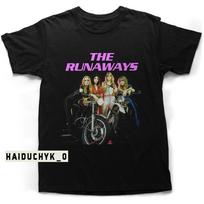 Joan- Jett The Runaways Rožinis logotipas Unisex Juodi marškinėliai Dydis S-5XL Unisex Marškinėliai L gray
