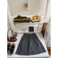 Korean-Style Tulip Wool Midi Skirt with Elastic Waist for Women - Autumn/Winter Patchwork Design, Slimming & Puffy Hips-Covering Skirt. L (50-57 kg) gray