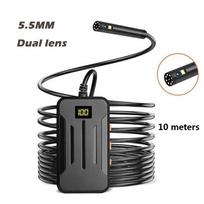 5.5mm Industrial WIFI Endoscope HD1080P 9LED Dual Lens Camera Car Inspection Borescope IP68 Waterproof 2600mAh Rigid Cable gray