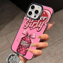 Cherry D-Drink Dr Pepper suger Phone Case For iPhone 17,16,15,14,13,12,11 Plus,Pro Max,XS,Colorful Silver Black Cover iPhoneXSMAX