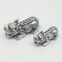 Sterling Silver Pixiu Pendant for DIY Necklace or Bracelet 99 Silver gray