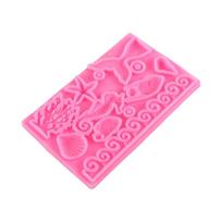 Marine Theme Chocolate Mold Seashell-Turtle-Starfish-Fondant Molds for Homemade-Baking DIY Cake-Decorating Baking Molds pink