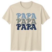 Papa Papa Papa Unisexs TShirt Fatherhood Family Fathers Day Gift For Him XL gray