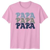 Papa Papa Papa Unisexs TShirt Fatherhood Family Fathers Day Gift For Him M gray