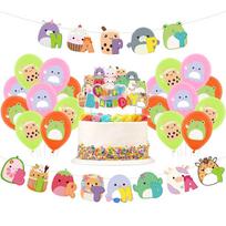Pilnas Squishmallows vakarėlio rinkinys vaikams Apima Balionus Torto Viršų Ir Vėliavėlę Suit2